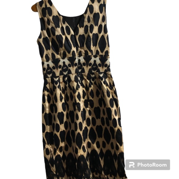 CALVIN KLEIN Size 4 Abstract Leopard Print Sleeveless Dress - Picture 2 of 6